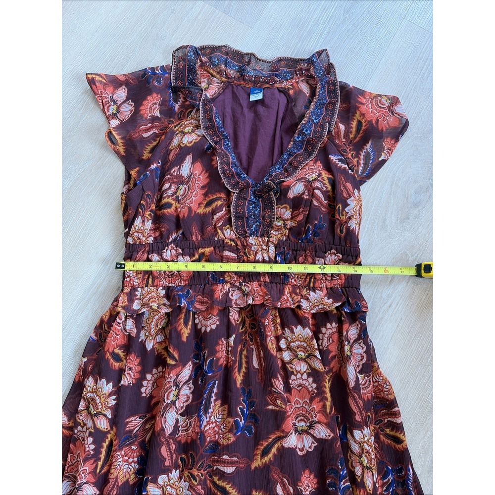 Old Navy Petite Small Boho Floral Peasant Dress  Cottage Core Flutter Sleeve - Picture 8 of 9
